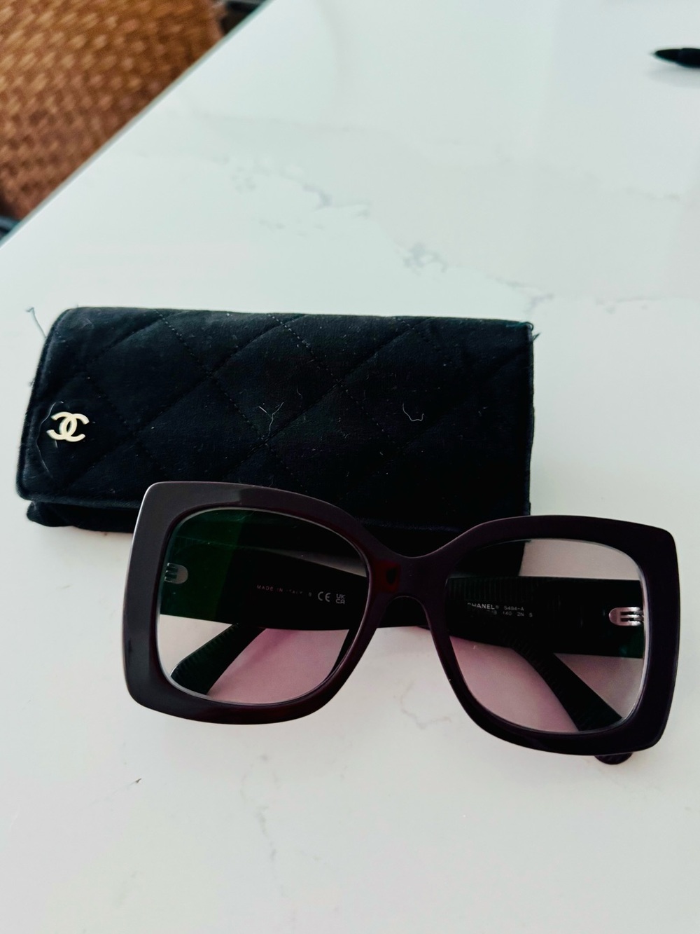 Prescription Eggplant Oversized Sunglasses w/ Case CHANEL